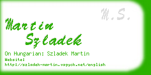 martin szladek business card